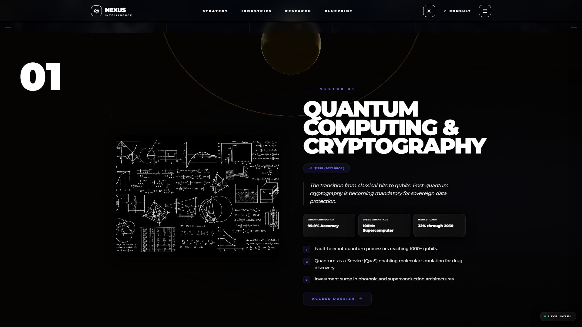 NEXUS Intel - Research & Intelligence Platform website by Zorvent